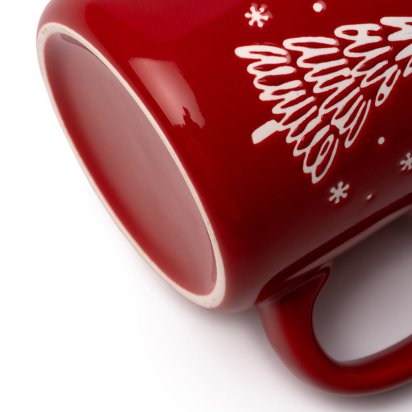 Taza de cerámica personalizada 260 ml con relieve árbol de navidad