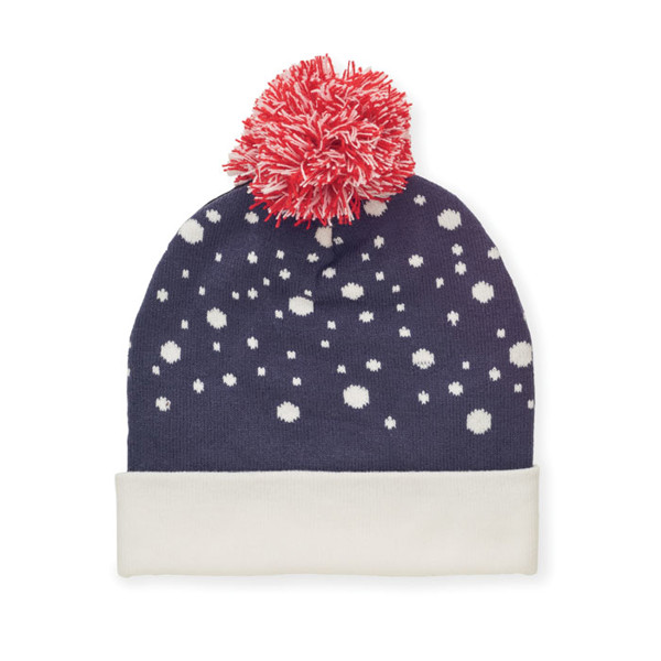 Christmas knitted beanie Shimas Hat - Blue