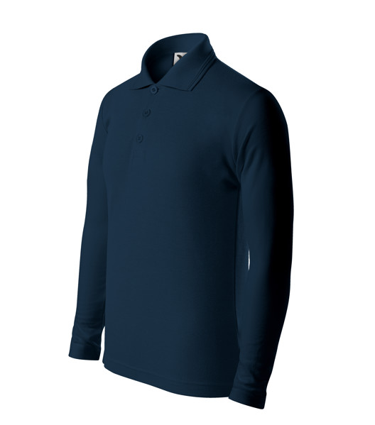 Polo Shirt Kids Malfini® Pique Polo Ls - Navy Blue / 158 cm/12 years