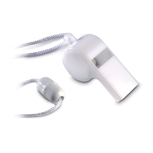 Whistle with security necklace Referee - White