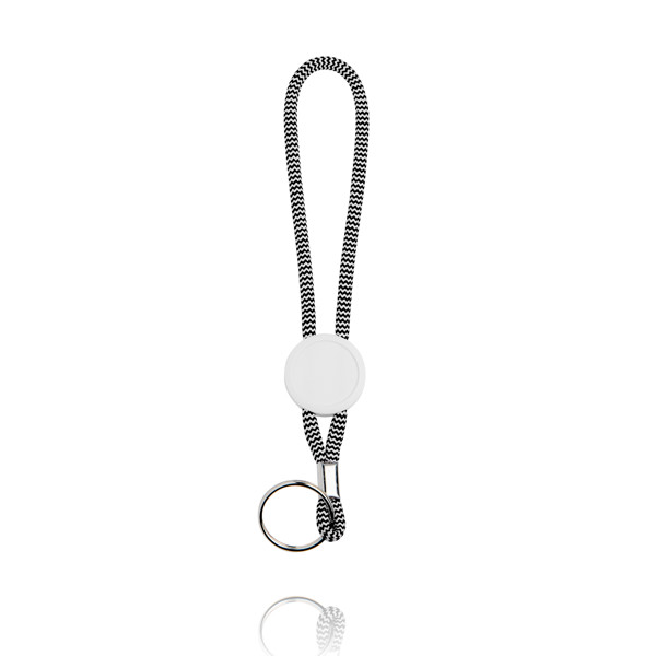 Porta-Chaves Tubular Com Ajuste E Argola - Preto