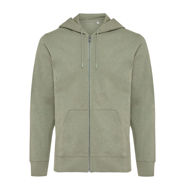 IQONIQ Abisko recycled cotton zip through hoodie - Heather Green / XXXL