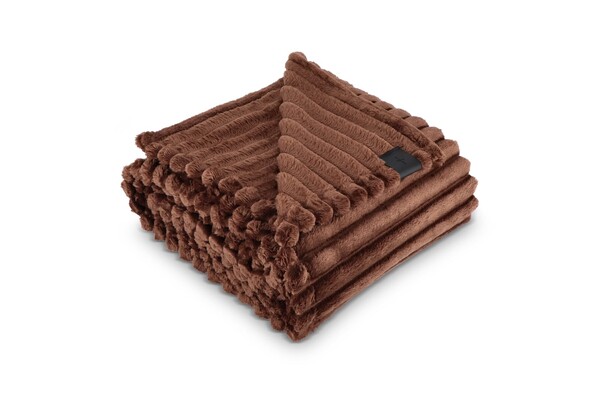 Couverture en polaire recyclée Sagaform Esther 130 x 170 cm - Marron foncé