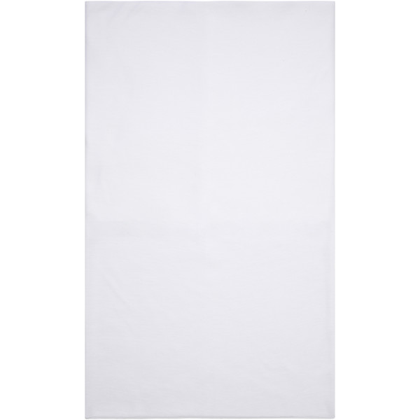 Écharpe multi-usages Lara avec impression par sublimation, couche en polaire et ourlets - Blanc