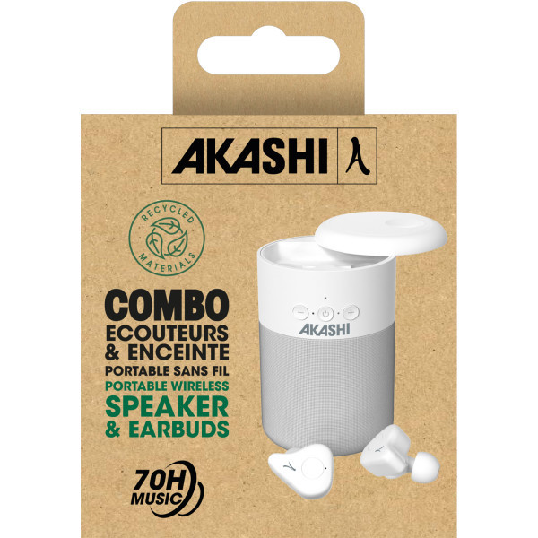 KANZEN - COMBO ÉCOUTEURS + ENCEINTE 5W SANS FIL