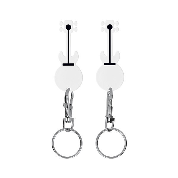 KEY HOLDER CARABINER WITH GUITAR SHAPED TOKEN
