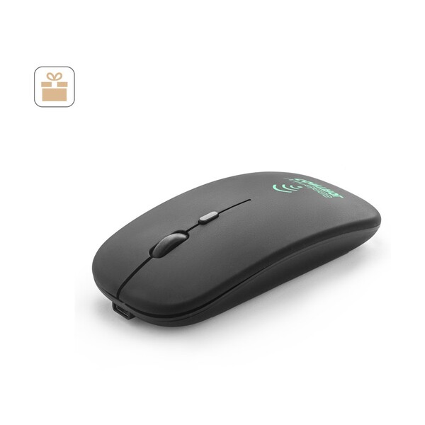 KHAN. Bežični miš s baterijom od 500 mAh u recikliranog ABS-a (100% rABS) - Bijela