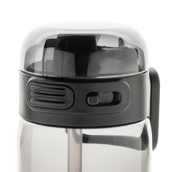 Fľaša na vodu SipnLock RCS RPET 800 ml, nepretek., športová - Čierna