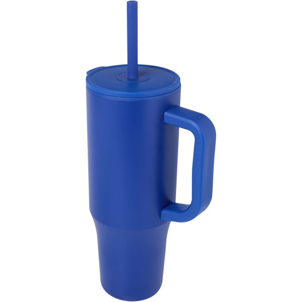 Gobelet isotherme Brady 900 ml certifié RCS avec paille en silicone - Bleu royal