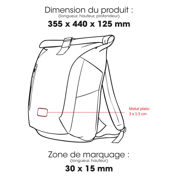 ONDA - BND932 - Sac à dos Ocean Plastic Roll Top 22 L Le sac Waste2Gear le plus vendu de Chili