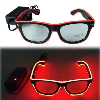 Party LED glasses with lighting in rims - WHITE