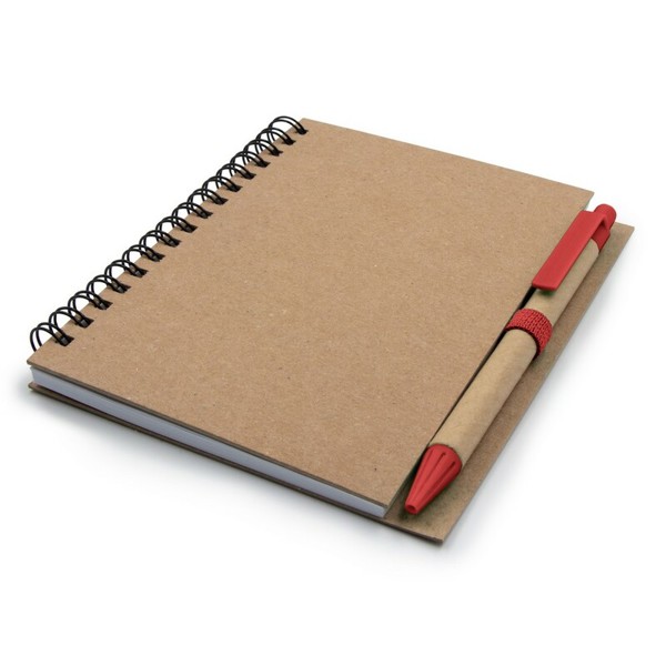 Notebook A6 with ball pen | Sidney - red