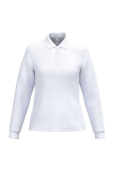 Ladies' Pique Long-Sleeves Polo Shirt - Ideal White / S
