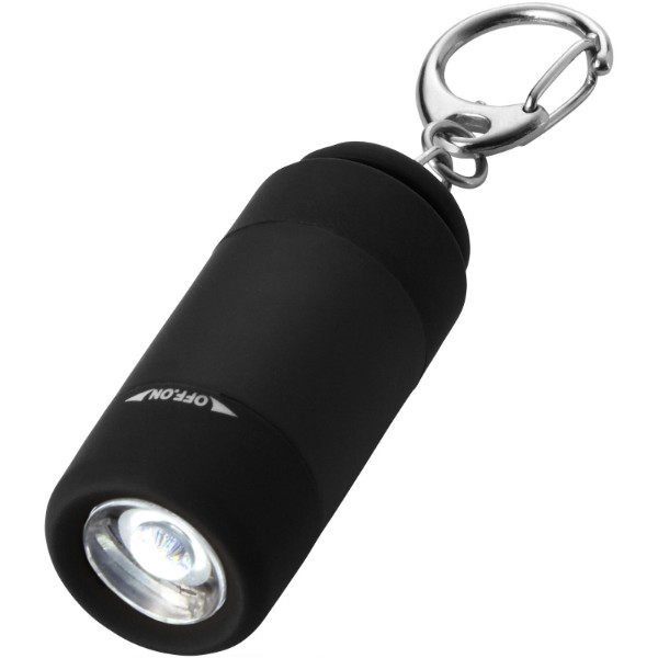 Klíčenková LED svítilna Avior s dobíjením přes USB - Černá