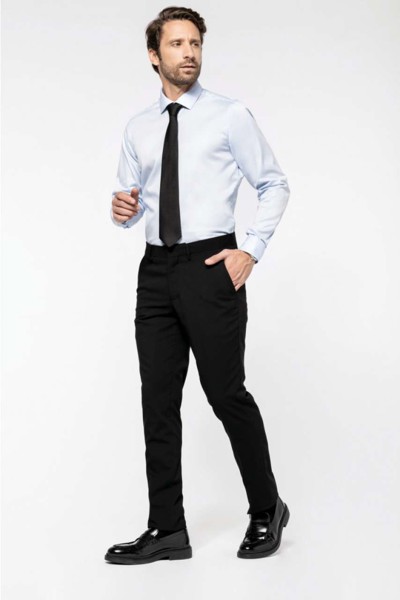 Men's Long-Sleeved Twill Shirt - White / L