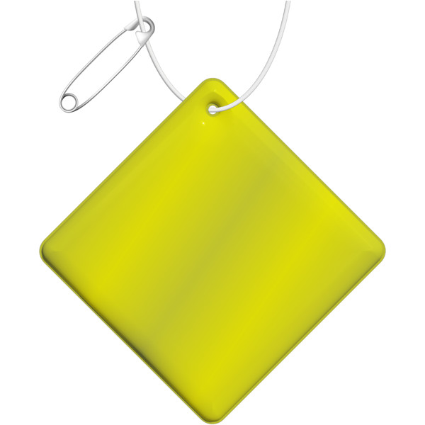 Pendente refletor de PVC em forma de diamante pequeno RFX™ - Amarelo neón