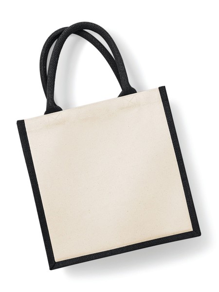 Printers Midi Jute Tote - Black