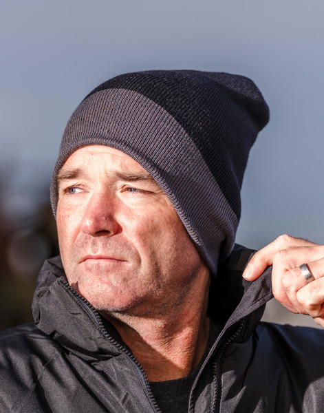 Recycled Black Compass Beanie - Black / Grey / ONE SIZE