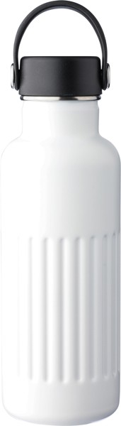 Garrafa de aço inoxidável reciclado com parede dupla (500 ml) Lior - branco