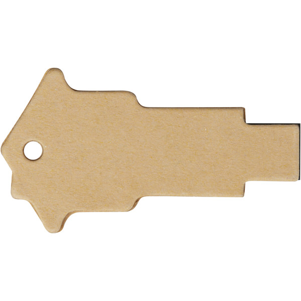 Clé USB 2.0 en papier recyclé en forme de maison - Marron kraft / 2GB