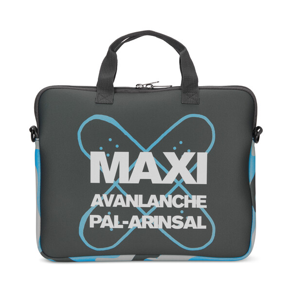 Neopreen laptophoes met rits en handvat - 42x31cm / Zwarte schouderband en rits