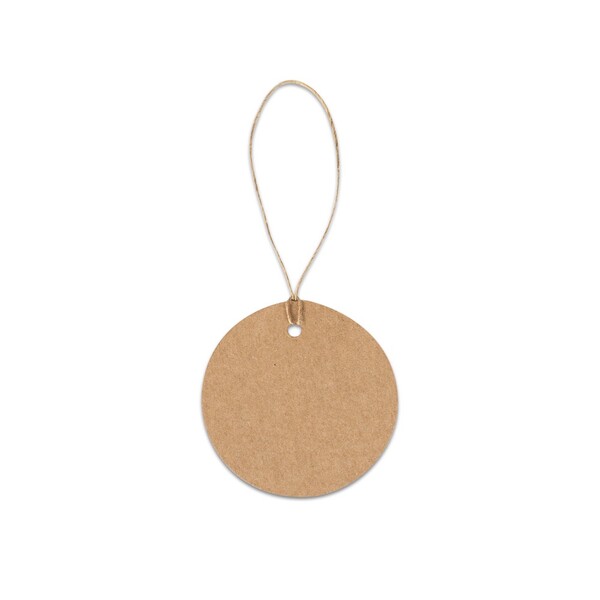 LABEL ROUND. Etiqueta em papel 100% reciclado (700 g/m²) com formato circular