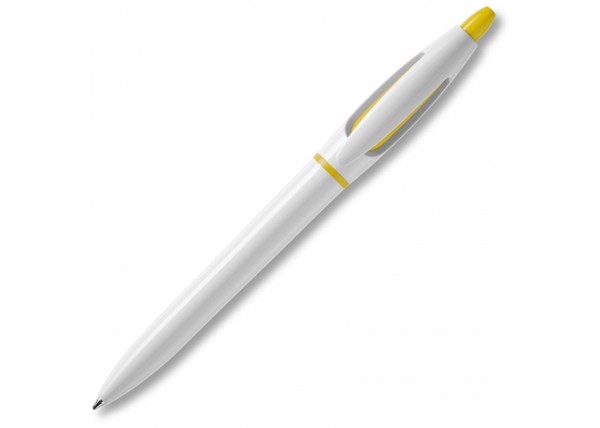 Ball pen S! hardcolour - White / Yellow