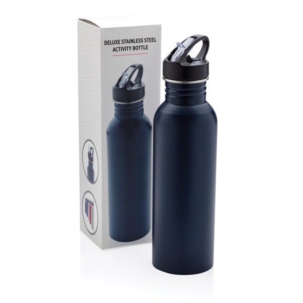 Bouteille Deluxe sport en acier - Bleu Marine