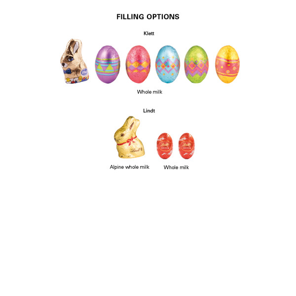 Flip box S, Lindt mixture | 2 LINDOR mini Easter eggs and 1 Lindt Easter bunny, 20 g