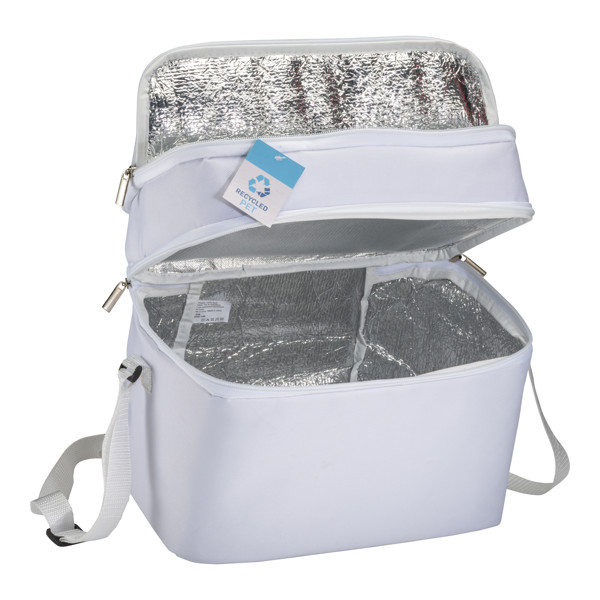 R-Pet Cooler Bag With Silver Interior - White