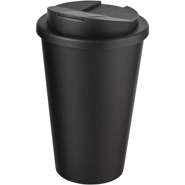 Tazza Americano® Eco da 350 ml in materiale riciclato e con coperchio ermetico - Nero / Nero