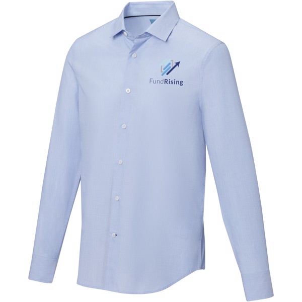T-shirt para homem de manga comprida de produção biológica "Cuprite" - Azul claro / XL