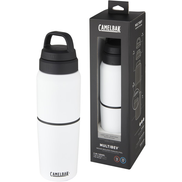 Garrafa de 500 ml de aço inoxidável com isolamento a vácuo e copo de 350 ml "MultiBev"