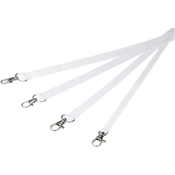 Leia lanyard i RPET med sublimationstryk og to karabinlåse - Hvid / 10mm