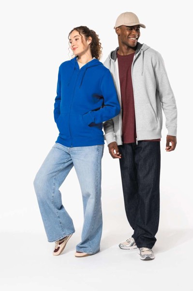 Full Zip Hooded Sweatshirt - Light Royal Blue / M