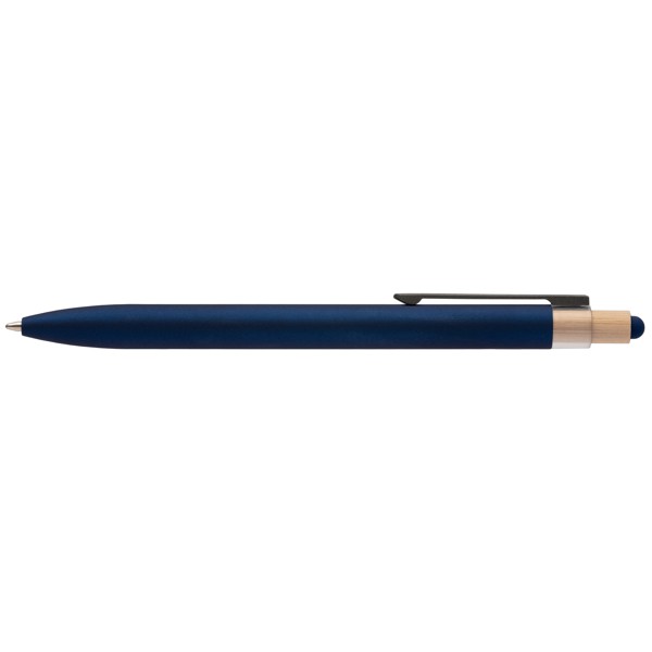 Stylo Reborn Stylus en aluminium recyclé - Bleu marine / Laser