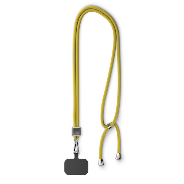 Crossbody, trendy 2-tone cord phone holder made of recycled polyester (rPET) - Bright Yellow / Silver accessories
