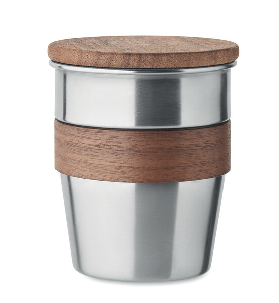 Kubek z pojedynczą ścianką 350 Walnut - Matt Silver