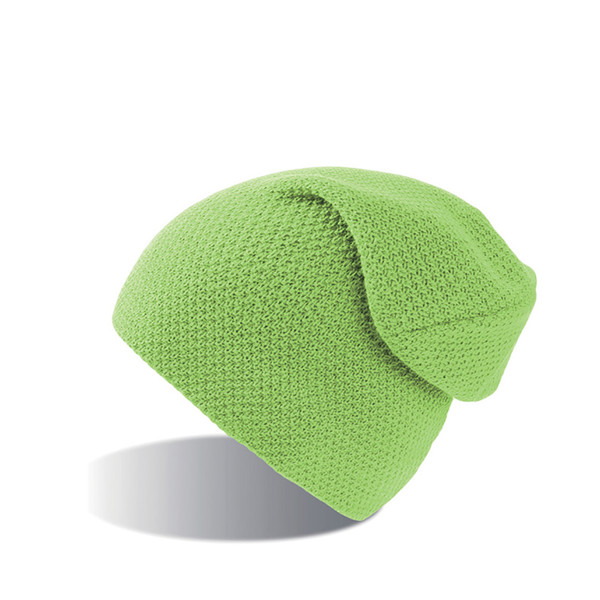 Gorro Snobby, 100% Acrílico - Verde Fluorescente