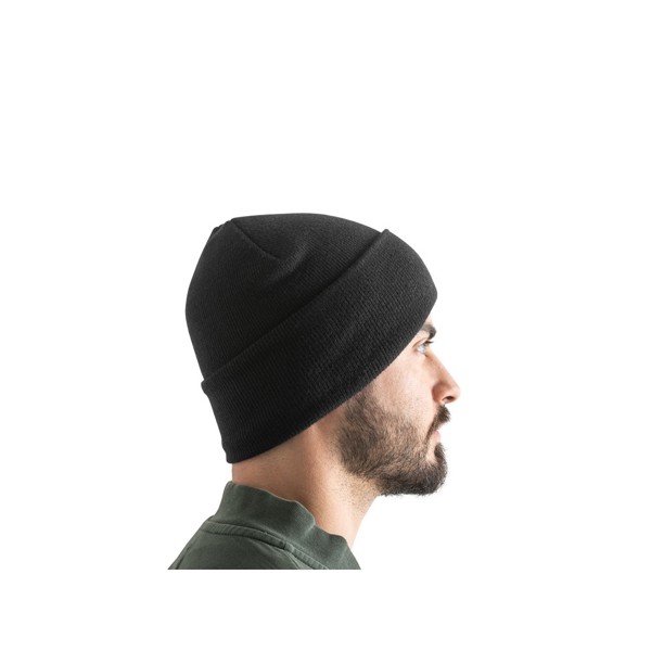 CARL. rPET dvouvrstvá unisex čepice s jemnou povrchovou úpravou - Černá