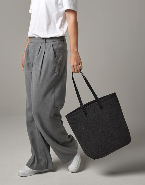 Premium Felt Tote - Charcoal Melange / Black / ONE SIZE