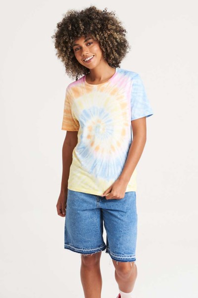 Tie-Dye majica - Fluorescent Rainbow Multi-Spiral / XS