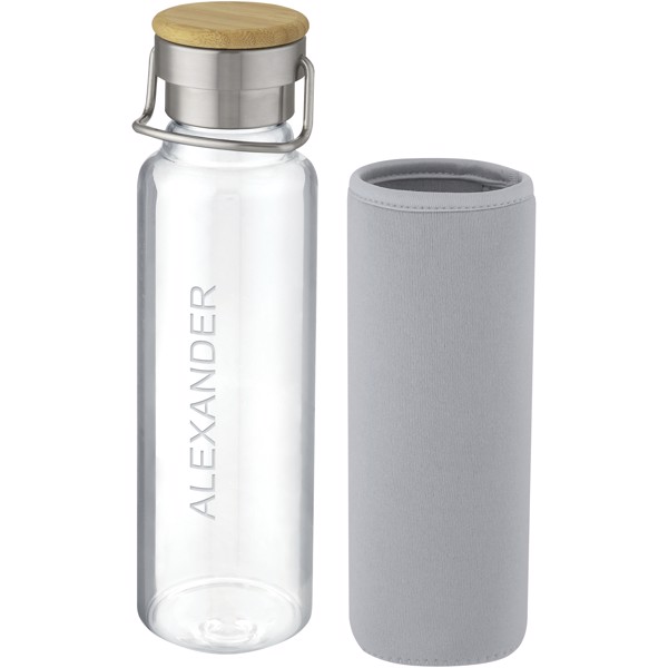 Garrafa de vidro de 660 ml com manga de neoprene "Thor" - Cinzento