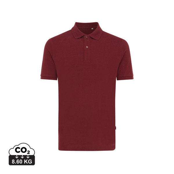 Polo en coton piqué et recyclé Iqoniq Yosemite - Rouge Bordeaux / L