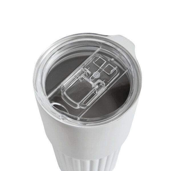Vacuum Drink Mug Wave Line - White