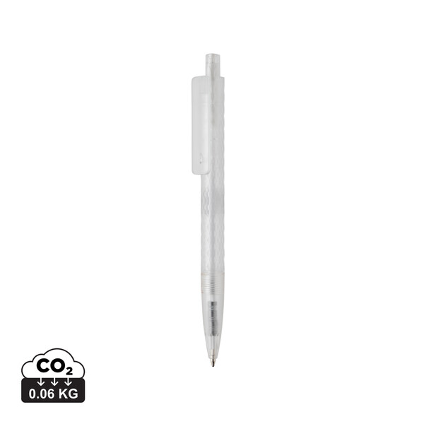 X3 GRS recycled PC plastic pen frosted - White