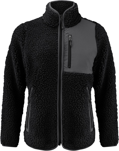Ladies' Sherpa Fleece Jacket "Two-Tone" James Harvest | Kingsley Fleece Women - Black / XXL