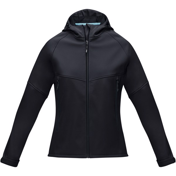 Coltan women’s GRS recycled softshell jacket - Solid black / XL