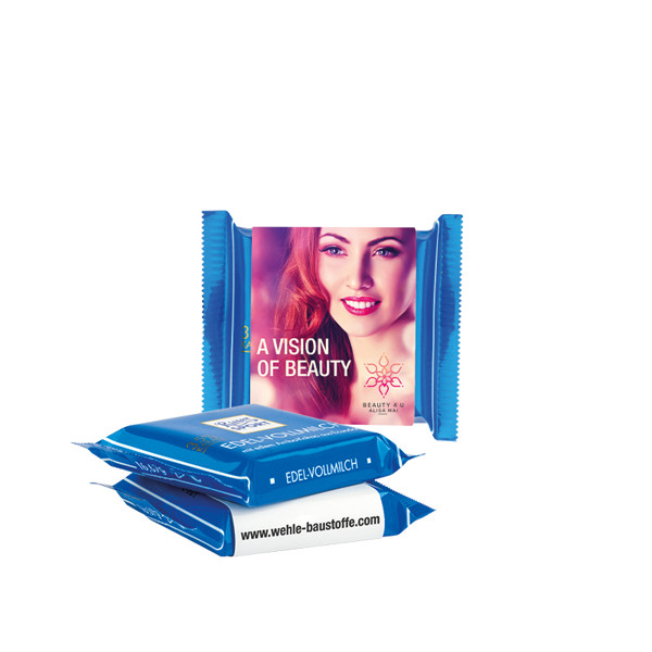 Express chocolate with promotional sleeve