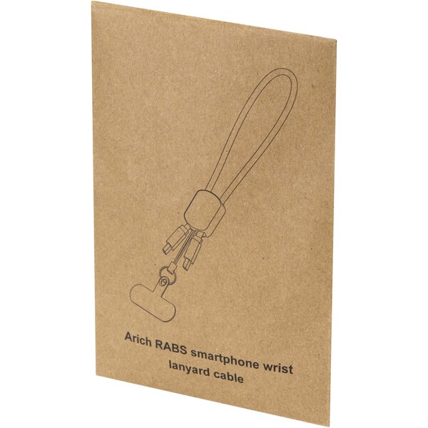 Arich RCS recycled wrist lanyard with built-in 20W Type-C charging cable
